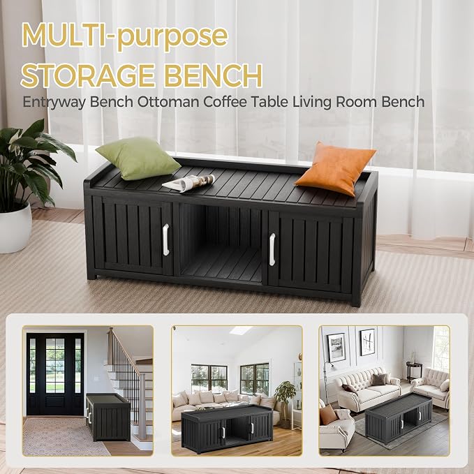 Storage Bench - Waterproof Resin Shoe Bench - Indoor & Outdoor Use - Image 6