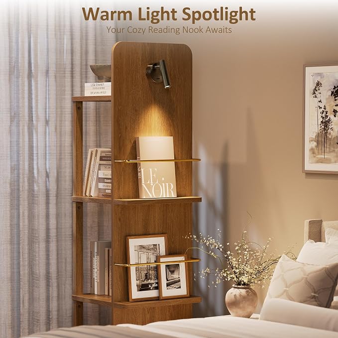 Rotating Bookshelf Tower w/Light, 15.4''/Shelf - Image 4