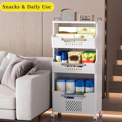 Laundry Basket with Wheels, Folding Laundry Hamper, utility cart, Kitchen - Image 2