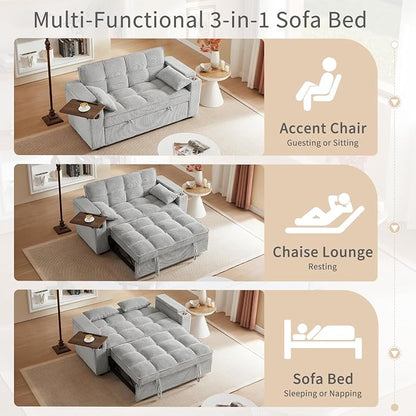 hansones 65'' 3-in-1 Folding Convertible Sofa Bed, Queen Size Pullout Sofa - Image 5