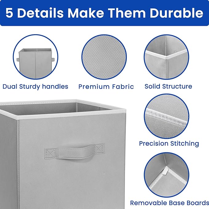 Criusia Storage Cubes, 11 Inch Cube Storage Bins - Image 6