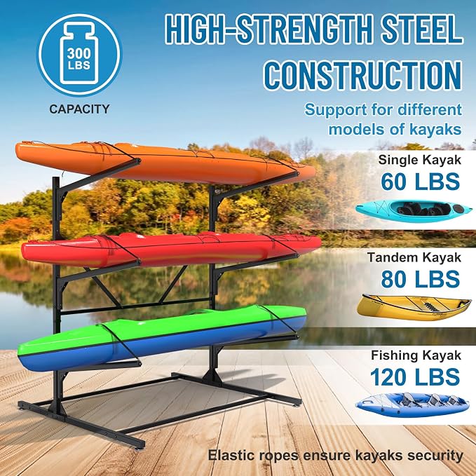 Kayak Storage Rack, Heavy Duty Freestanding Kayak Rack - Image 4