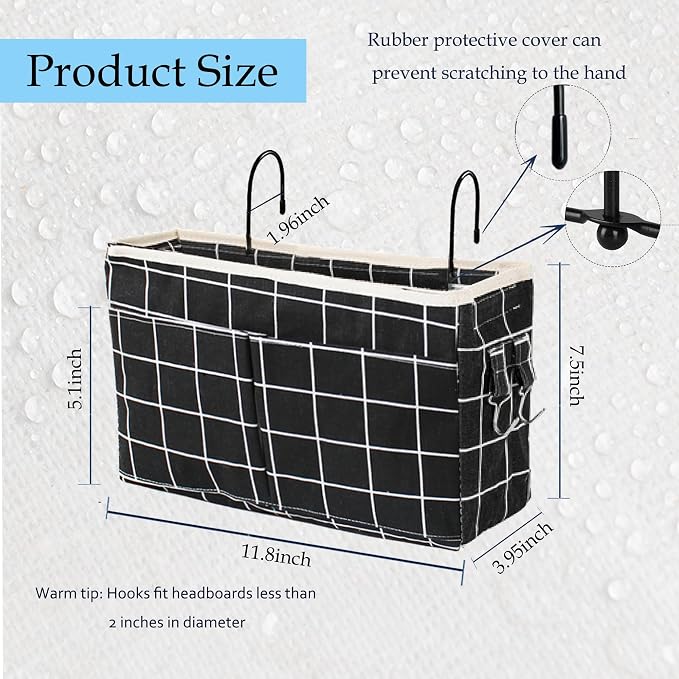 Bedside Caddy Bedside Hanging Storage Basket Multi-Function Organizer Caddy - Image 2