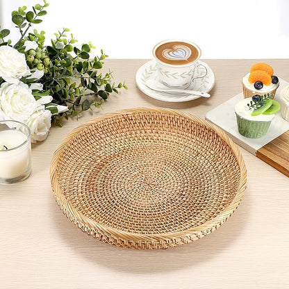 Hipiwe Round Key Basket Bowl for Entryway Table, 11.8" Large Rattan Tray - Image 9