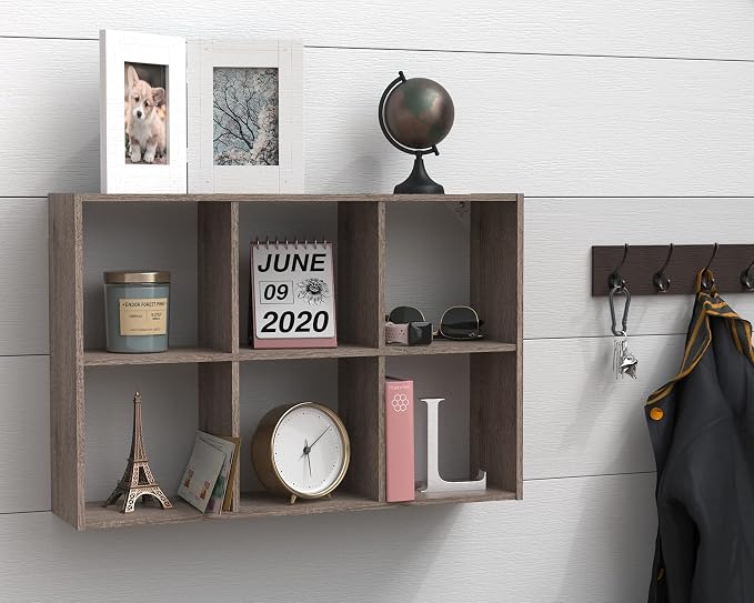 ClosetMaid Mini 6-Cube Desktop or Wall Mount Organizer, Weathered Teak - Image 7