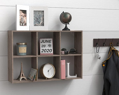 ClosetMaid Mini 6-Cube Desktop or Wall Mount Organizer, Weathered Teak - Image 7
