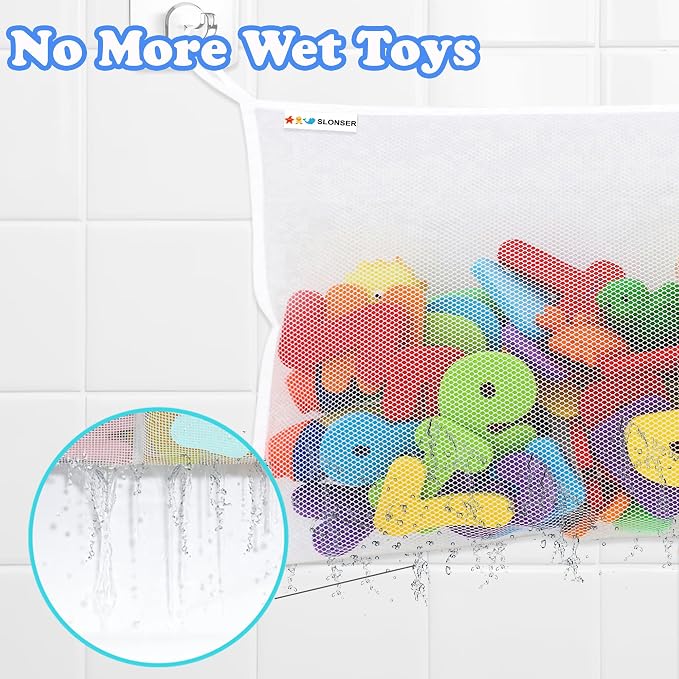 Bath Toy Storage Organizer for Bathtub – Large Mesh Bath Toy Holder & Bath Toy - Image 2