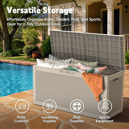 LubanNese Outdoor Storage Box, 66 Gallon Deck Box Waterproof, Outdoor Storage - Image 4