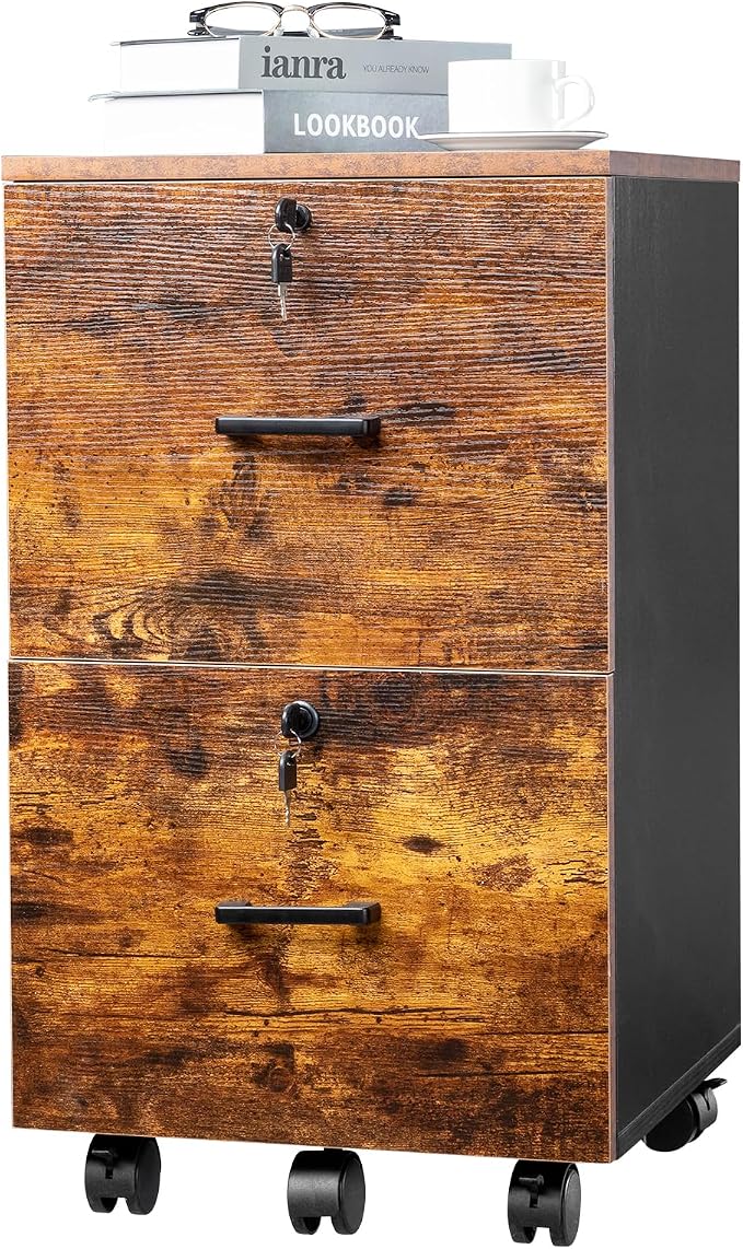 VINGLI 2-Drawer Small Rolling File Cabinet by VINGLI
