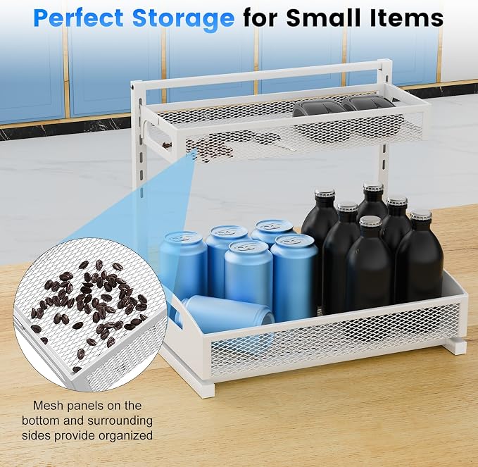 Metal Under Sink Organizer, Pull Out Cabinet Organizer Rack - Image 7