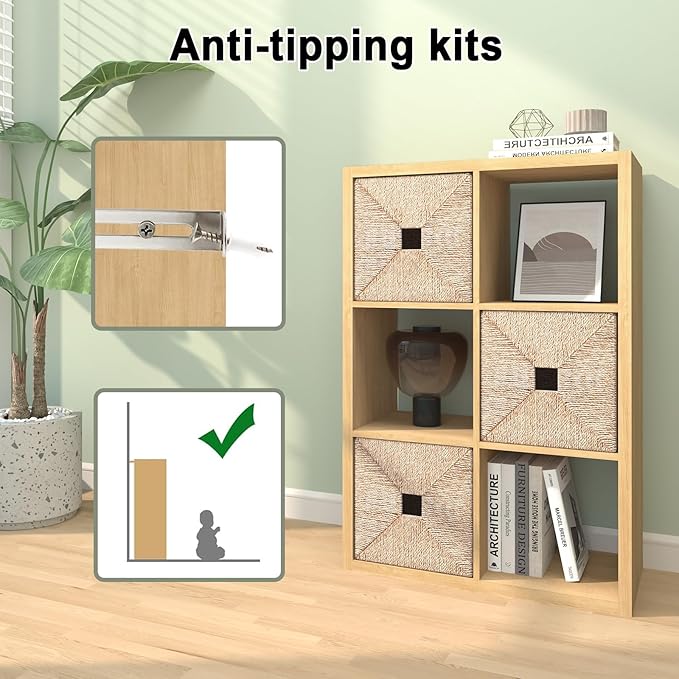 CTESNE【2026 Wooden Thick Frame 6 Cube Storage Organizer Shelf - Image 5