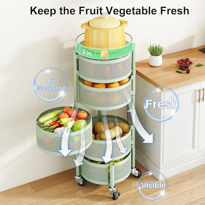 SAYZH 5 Tier Fruit Vegetable Basket Stand - Image 4
