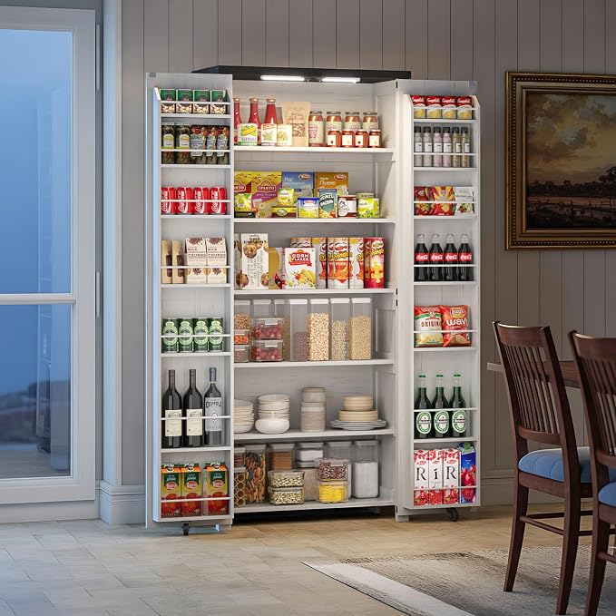 White Farmhouse Kitchen Pantry Cabinet, Dining Room, Living Room - Image 6