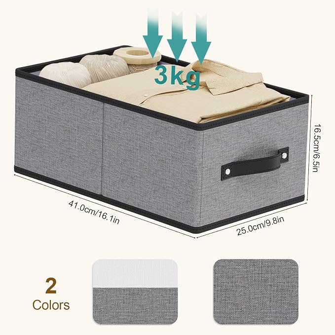 Fabric Storage Boxes, 16.1 × 9.8 × 6.5 Inch Storage Baskets - Image 6