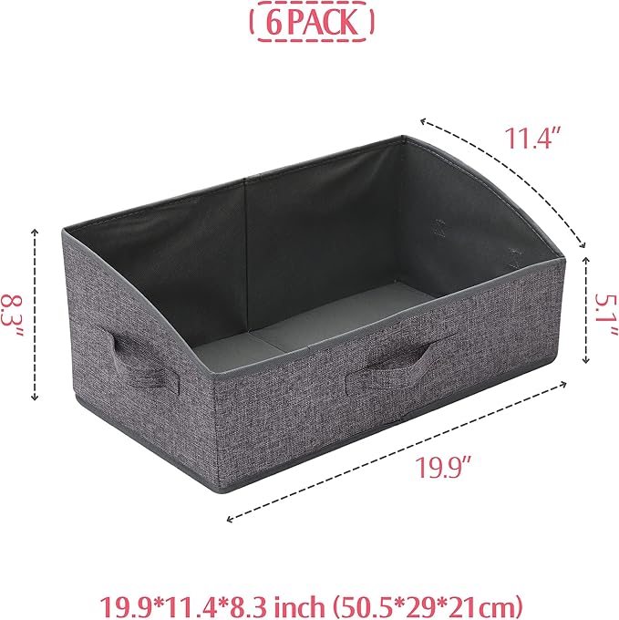 TENABORT 6 Pack Trapezoid Large Foldable Closet Storage Bins - Image 2