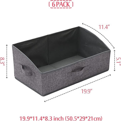 TENABORT 6 Pack Trapezoid Large Foldable Closet Storage Bins - Image 2