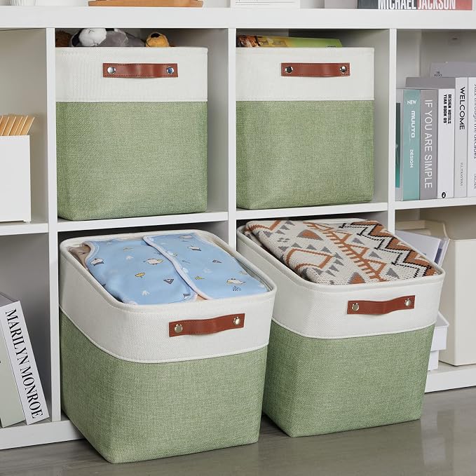 HNZIGE Fabric Storage Cubes Set of 4, 12 x 12 Decorative Bins - Image 3