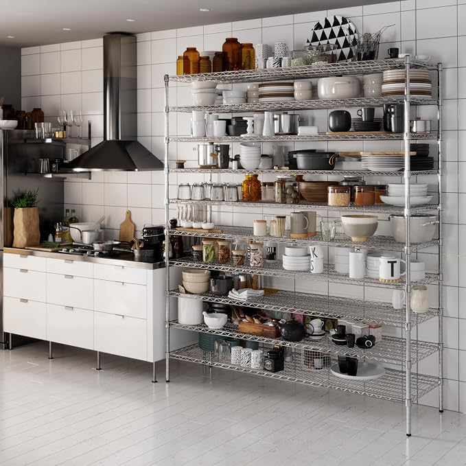 21" Deep x 72" Wide x 86" Height Wire Shelving Kit | 10-Tier | NSF Commercial - Image 6