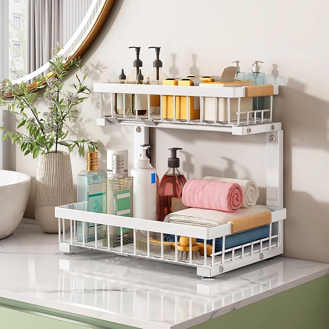Under Sink Organizer, 2 Packs 2 Tier Under Sink Organizers and Storage - Image 8