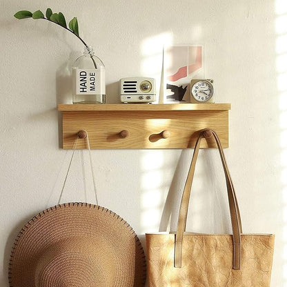 Entrance Coat Rack ，Coat Hooks, Wall-Mounted Wooden Hook Rack, Wall-Mounted - Image 3