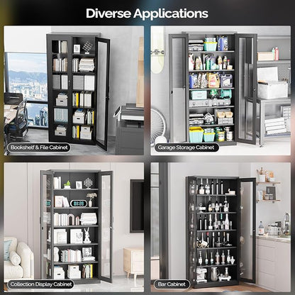 VINGLI Lockable Display Cabinet - Image 7