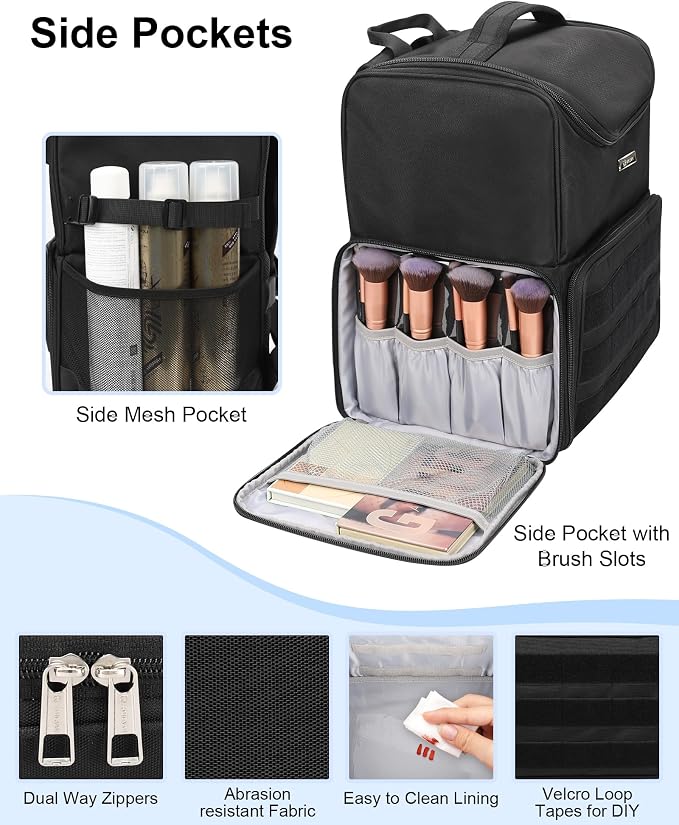 Relavel Makeup Backpack Large Makeup Bag - Image 5