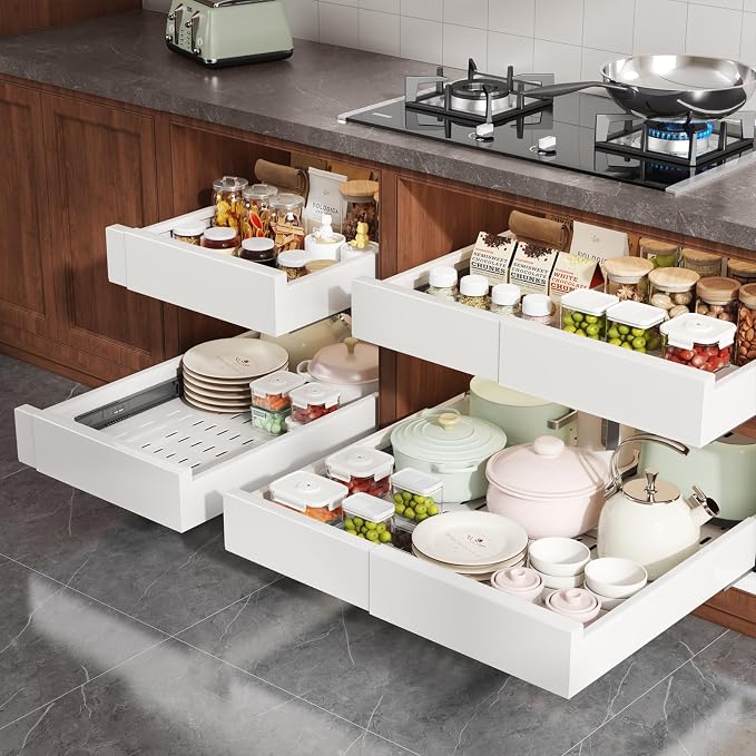 1 Pack Pull Out Cabinet Organizer Expandable Width and Depth, Slide Out Drawers - Image 6