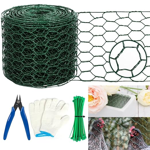 Floral Wire Netting, 4 x 394 Inch Flower Mesh Netting, Chicken Wire by WESTBAY