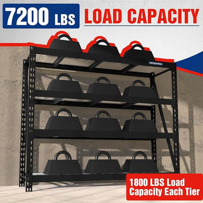 WORKPRO Garage Shelving, 7200 LBS Load, Heavy Duty Metal Shelves - Image 4