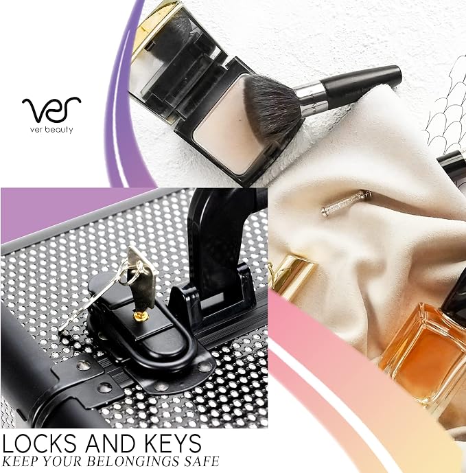 Ver Beauty Cosmetic Train Makeup Case Organizer Storage Extendable Trays Keys - Image 7