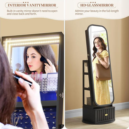 61" Full Length Mirror Jewelry Cabinet - Image 5