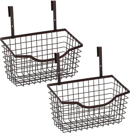 Nicunom 2 Pack Cabinet & Wall Mount Basket, Large Metal Wire Basket Wall Mount by Nicunom