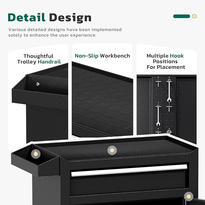 Greenvelly Tool Chest, 5-Drawer Rolling Tool Chest - Image 5