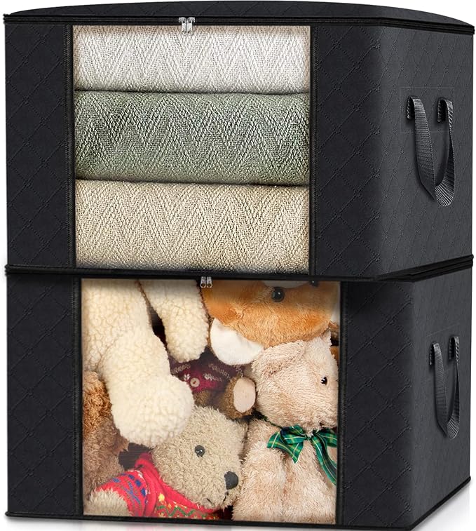 Fab totes Storage Bags, Clothes Blanket Storage Bins Foldable Closet Organizers - Image 5