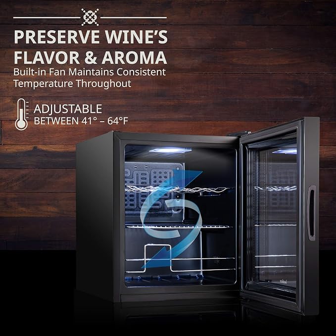 Ivation 12 Bottle Compressor Wine Cooler Refrigerator w/Lock | Large - Image 4