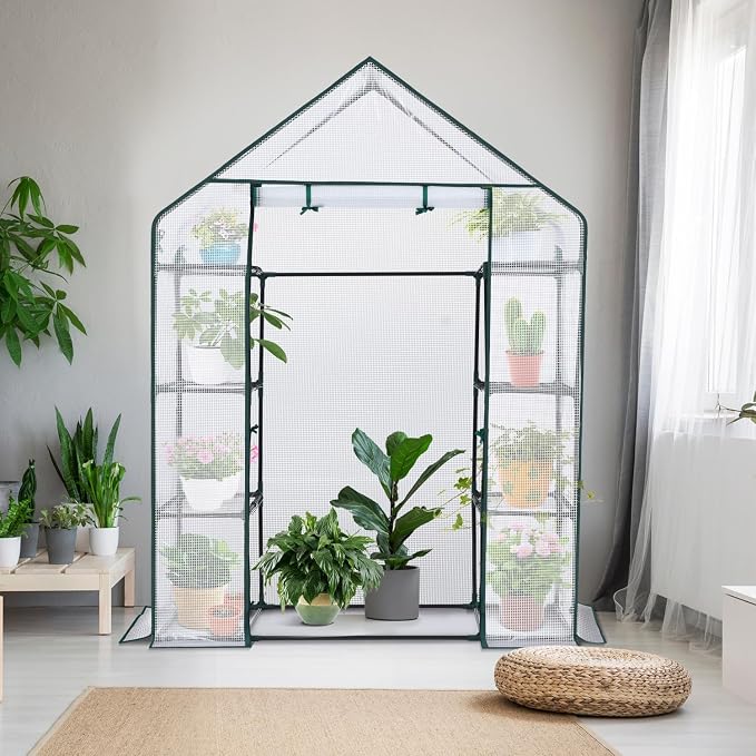 Ohuhu Small Greenhouse for Outdoors: 4 Tiers 6 Shelves Walk-in Indoor Green - Image 6