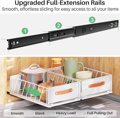 Pull out Cabinet Organizer, Heavy Duty Slide out Pantry Shelves Drawer Storage - Image 3