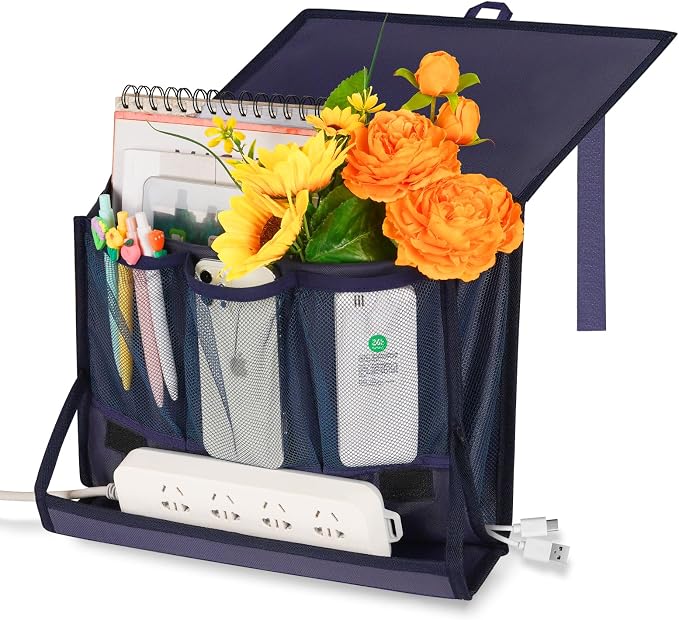 Bedside Storage Organizer with Power Strip Holder and Adjustable Straps Bed by Retyion