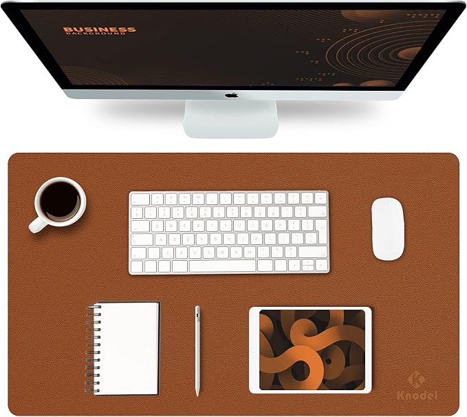 K KNODEL Small Office Leather Desk Mat, Mouse and Keyboard Pad, Computer and by K+KNODEL
