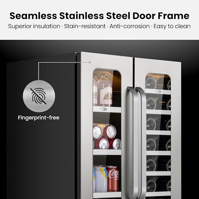 Whynter 24 Inch Dual Zone Wine and Beverage Refrigerator 20 Bottles 60 Cans - Image 4