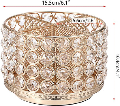 Hipiwe Crystal Vanity Organizer 360 Rotating Makeup Brush Holder Spinning - Image 6