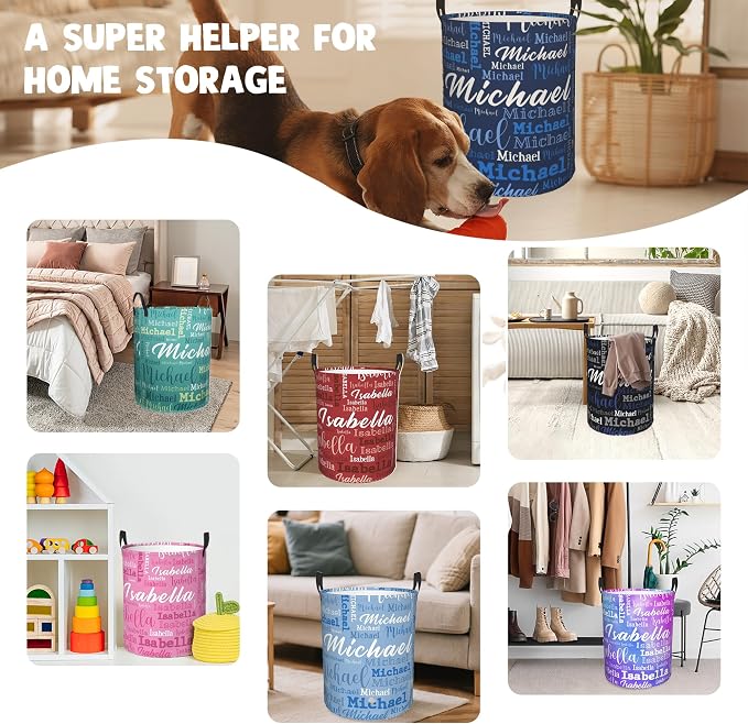 Custom Name Laundry Hamper, Personalized Laundry Baskets - Image 6