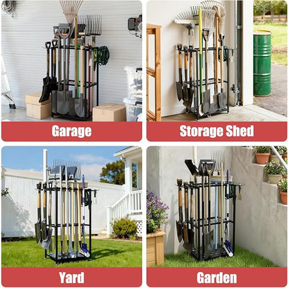 Garden Tool Organizer, 3-Tier Metal Yard Tool Rack - Image 5