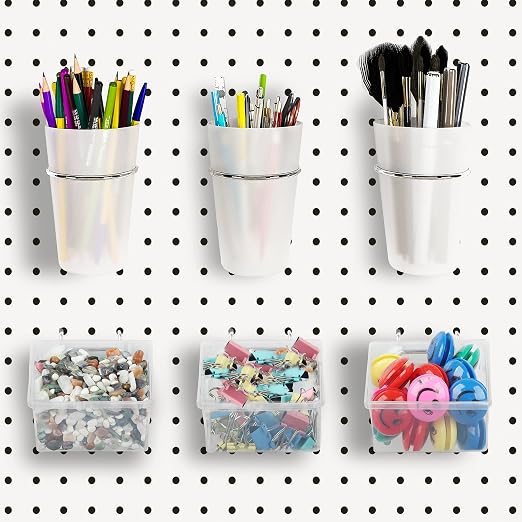 Kuhome 6 Sets Pegboard Bins and Cups by Kuhome