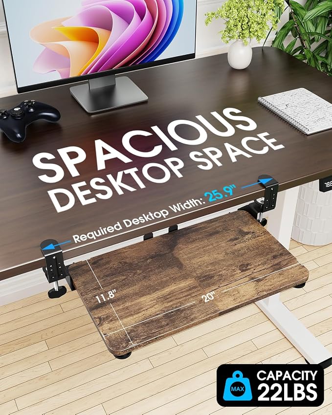 Small Keyboard Tray Under Desk, Pull Out Keyboard & Mouse Tray - Image 7