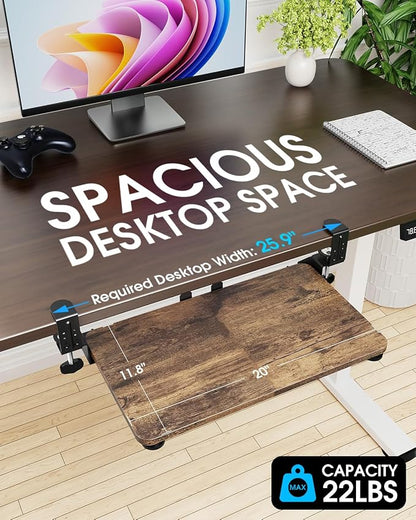 Small Keyboard Tray Under Desk, Pull Out Keyboard & Mouse Tray - Image 7