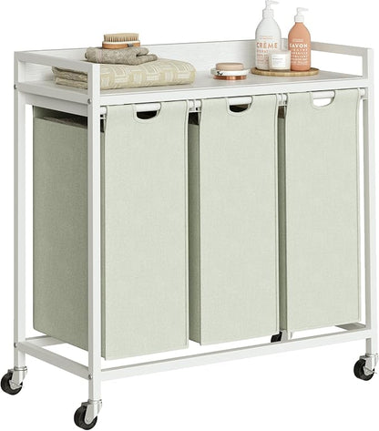 Laundry Hamper with Shelf, Laundry Basket 3 Section, Laundry Sorter with by Herture