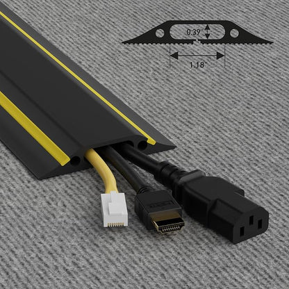 D-Line 6ft Floor Cord Cover, Made in USA Linkable Cable Protector, Hide - Image 3