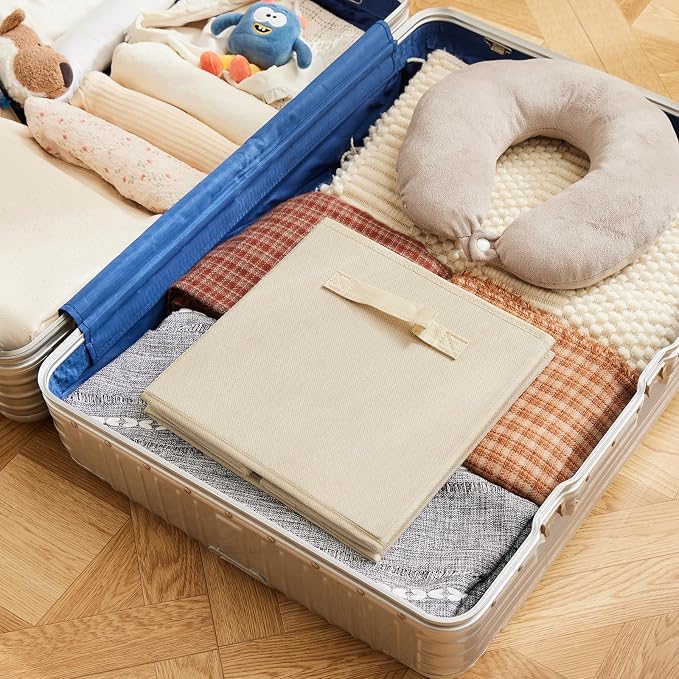 MAX Houser Fabric Cloth Storage Bins, Foldable Storage Cubes Organizer Baskets - Image 5