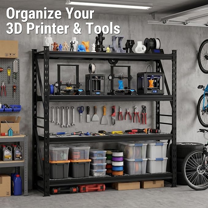 WORKPRO 77" Extra-Width Garage Shelving Units, 6400LBS Heavy Duty Utility - Image 7